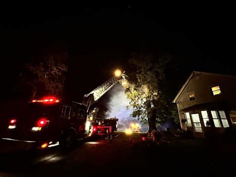 Firefighters battle locust tree engulfed in flames